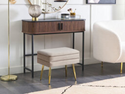 Beliani Upholstered Storage Bench Odessa Velvet Beige - thumbnail 2