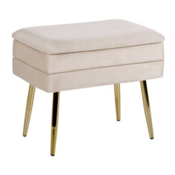 Beliani Upholstered Storage Bench Odessa Velvet Beige