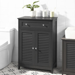 Sobuy Frg238-Dg, Bathroom Cabinet Versatile Storage Unit With Drawer, Moisture-Resistant Cupboard,grey,w60Xd35Xh87 - thumbnail 2