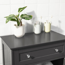 Sobuy Frg238-Dg, Bathroom Cabinet Versatile Storage Unit With Drawer, Moisture-Resistant Cupboard,grey,w60Xd35Xh87 - thumbnail 5