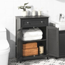 Sobuy Frg238-Dg, Bathroom Cabinet Versatile Storage Unit With Drawer, Moisture-Resistant Cupboard,grey,w60Xd35Xh87 - thumbnail 7