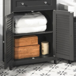 Sobuy Frg238-Dg, Bathroom Cabinet Versatile Storage Unit With Drawer, Moisture-Resistant Cupboard,grey,w60Xd35Xh87 - thumbnail 6