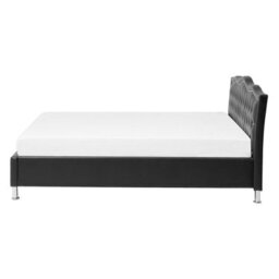 Beliani Bed Faux Leather Metz 140 X 200 Cm (Eu Double) Black - thumbnail 5