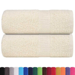 Berkfield Durable Guest Towels 2 Pcs Cream 30X50 Cm 360 Gsm 100% Cotton