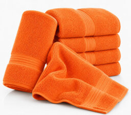 Nod Off Luxury Face Cloth 30X30Cm - 500Gsm 100% Egyptian Ring Spun Cotton - Super Soft Highly Absorbent - Orange - Pack Of 8