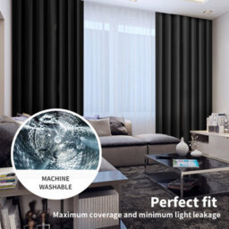Marlow Blackout Curtains Window Curtain Draperies Pair Eyelet Bedroom Decor - thumbnail 8