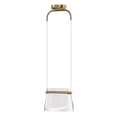 Luminosa Lighting Luminosa Cabaret Modern Pendant Ceiling Light Brass 3000K 850Lm Glass Shade - image 1
