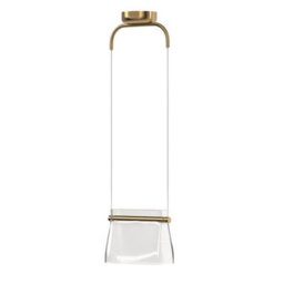 Luminosa Lighting Luminosa Cabaret Modern Pendant Ceiling Light Brass 3000K 850Lm Glass Shade - thumbnail 1