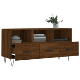 Berkfield Tv Cabinet Brown Oak 102X36X50 Cm Engineered Wood - thumbnail 4