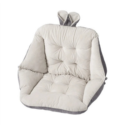 White & Grey High Back Chair Cushion Seat Pad Garden Outdoor Patio Office Bench Chair Padded - image 1