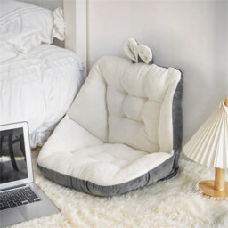 White & Grey High Back Chair Cushion Seat Pad Garden Outdoor Patio Office Bench Chair Padded - thumbnail 3