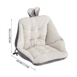 White & Grey High Back Chair Cushion Seat Pad Garden Outdoor Patio Office Bench Chair Padded - thumbnail 2
