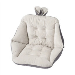 White & Grey High Back Chair Cushion Seat Pad Garden Outdoor Patio Office Bench Chair Padded - thumbnail 1