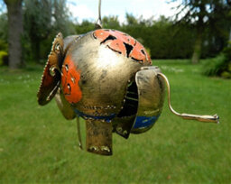 Metal Hanging Gold Elephant Animal Tea Light Candle Holder - thumbnail 4