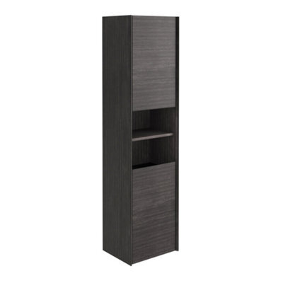 Plum&clay Matterhorn Dark Oak Wall Hung Bathroom Tall Storage Cabinet (H)1700mm (W)400mm - image 1