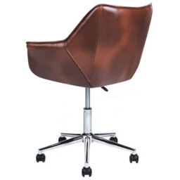 Beliani Desk Chair Newdale Faux Leather Dark Brown - thumbnail 7