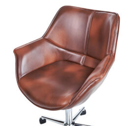Beliani Desk Chair Newdale Faux Leather Dark Brown - thumbnail 8