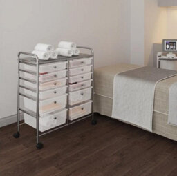 12 Drawers Rolling Storage Cart Scrapbook Paper Studio Organizer Trolley White - thumbnail 5