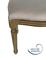 Aspect Furniture French Style Belle Dressing Table Stool ,white Washed Wood,beige Cushion - thumbnail 6