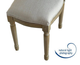 Aspect Furniture French Style Belle Dressing Table Stool ,white Washed Wood,beige Cushion - thumbnail 7