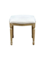 Aspect Furniture French Style Belle Dressing Table Stool ,white Washed Wood,beige Cushion - thumbnail 4