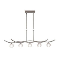 Luminosa Lighting Luminosa Dali Telescopic Pendant Line 5 Light G9, Polished Chrome - thumbnail 1