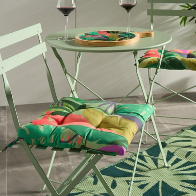Ohs 2 X Palm Print Garden Seat Pads Outdoor Chair Cushions - image 1