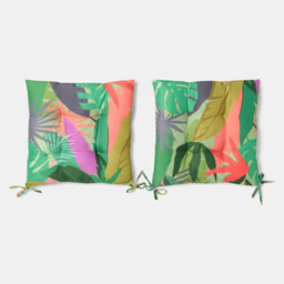 Ohs 2 X Palm Print Garden Seat Pads Outdoor Chair Cushions - thumbnail 4