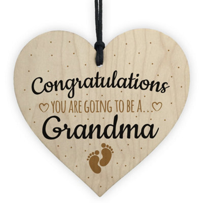 Red Ocean Handmade Pregnancy Announcent Gift Wooden Heart Congratulations Grandma Mum From Bump Gifts - image 1