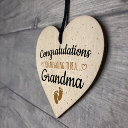 Red Ocean Handmade Pregnancy Announcent Gift Wooden Heart Congratulations Grandma Mum From Bump Gifts - thumbnail 7