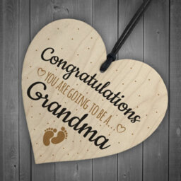 Red Ocean Handmade Pregnancy Announcent Gift Wooden Heart Congratulations Grandma Mum From Bump Gifts - thumbnail 6