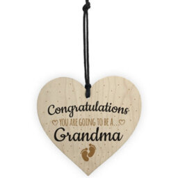Red Ocean Handmade Pregnancy Announcent Gift Wooden Heart Congratulations Grandma Mum From Bump Gifts - thumbnail 5