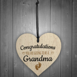 Red Ocean Handmade Pregnancy Announcent Gift Wooden Heart Congratulations Grandma Mum From Bump Gifts - thumbnail 2
