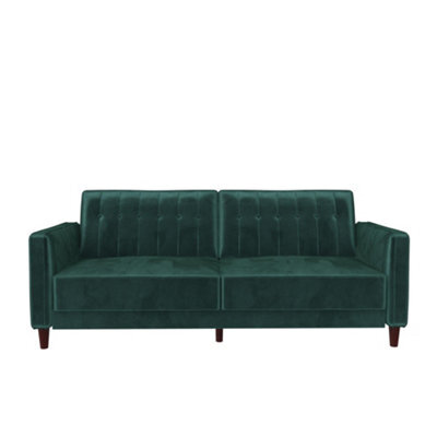 Dorel Home Pin Tufted Transitional Sofa Bed Velvet Green - image 1