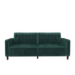 Dorel Home Pin Tufted Transitional Sofa Bed Velvet Green