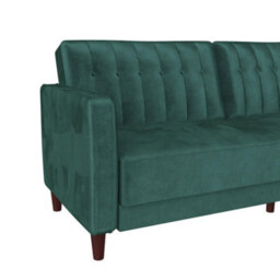Dorel Home Pin Tufted Transitional Sofa Bed Velvet Green - thumbnail 3