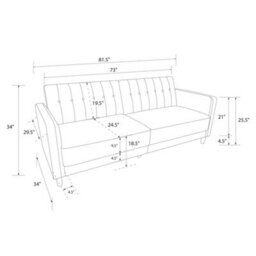 Dorel Home Pin Tufted Transitional Sofa Bed Velvet Green - thumbnail 5