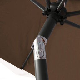 VRUC Outdoor Patio Garden Parasol Sun Shade Umbrella With Crank Handle & Tilt 2.7M Coffee - thumbnail 5