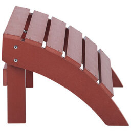 Beliani Weather-Resistant Red Faux-Wood Slatted Footstool 50 X 43 X 34Cm - thumbnail 5