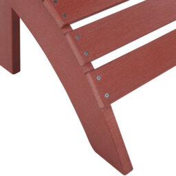 Beliani Weather-Resistant Red Faux-Wood Slatted Footstool 50 X 43 X 34Cm - thumbnail 6