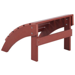 Beliani Weather-Resistant Red Faux-Wood Slatted Footstool 50 X 43 X 34Cm - thumbnail 3