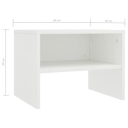 Berkfield Bedside Cabinet White 40X30X30 Cm Engineered Wood - thumbnail 6