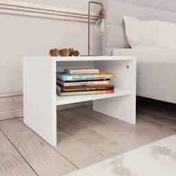 Berkfield Bedside Cabinet White 40X30X30 Cm Engineered Wood - thumbnail 1