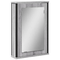 Walplus Bathroom Mirror Cabinet Grey Sonoma 42X12X60 Cm Engineered Wood - thumbnail 2