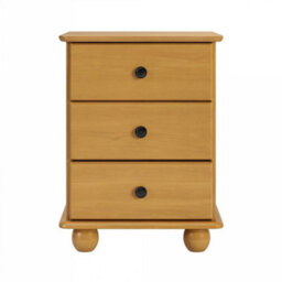 Pine 3 Drawer Bedside Table Home Tables & Seating - thumbnail 3