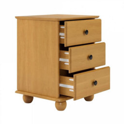 Pine 3 Drawer Bedside Table Home Tables & Seating - thumbnail 4