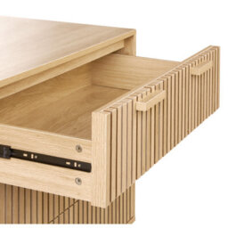 Wyld And Coco Nordicnest 3-Drawer Chest Light Brown Matte Finish Scandinavian Style - thumbnail 8