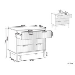 Wyld And Coco Nordicnest 3-Drawer Chest Light Brown Matte Finish Scandinavian Style - thumbnail 4