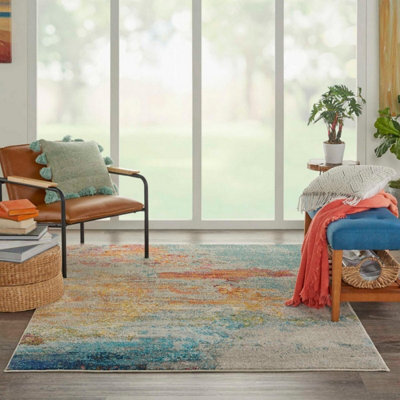 Sealife Abstract Graphic Modern Rug For Living Room, Bedroom And Dining Room-66Cm X 229Cm (Runner) - image 1