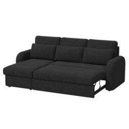 Flyn L-Shape 3-Seater Boucle Sofa Bed - Modern Pull-Out Bed With Cushions For Living Room - Bed: 149Cm (W) 190Cm (L) - Black - thumbnail 9